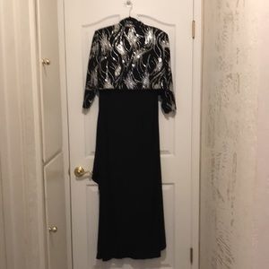 Black & Sequin Evening Gown with Matching Bolero Jacket